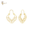 U shape filigree 14K Gold, Rose Gold, White Gold wire hook Earrings