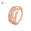 Half filigree crossing Rose Gold Fashion Rings