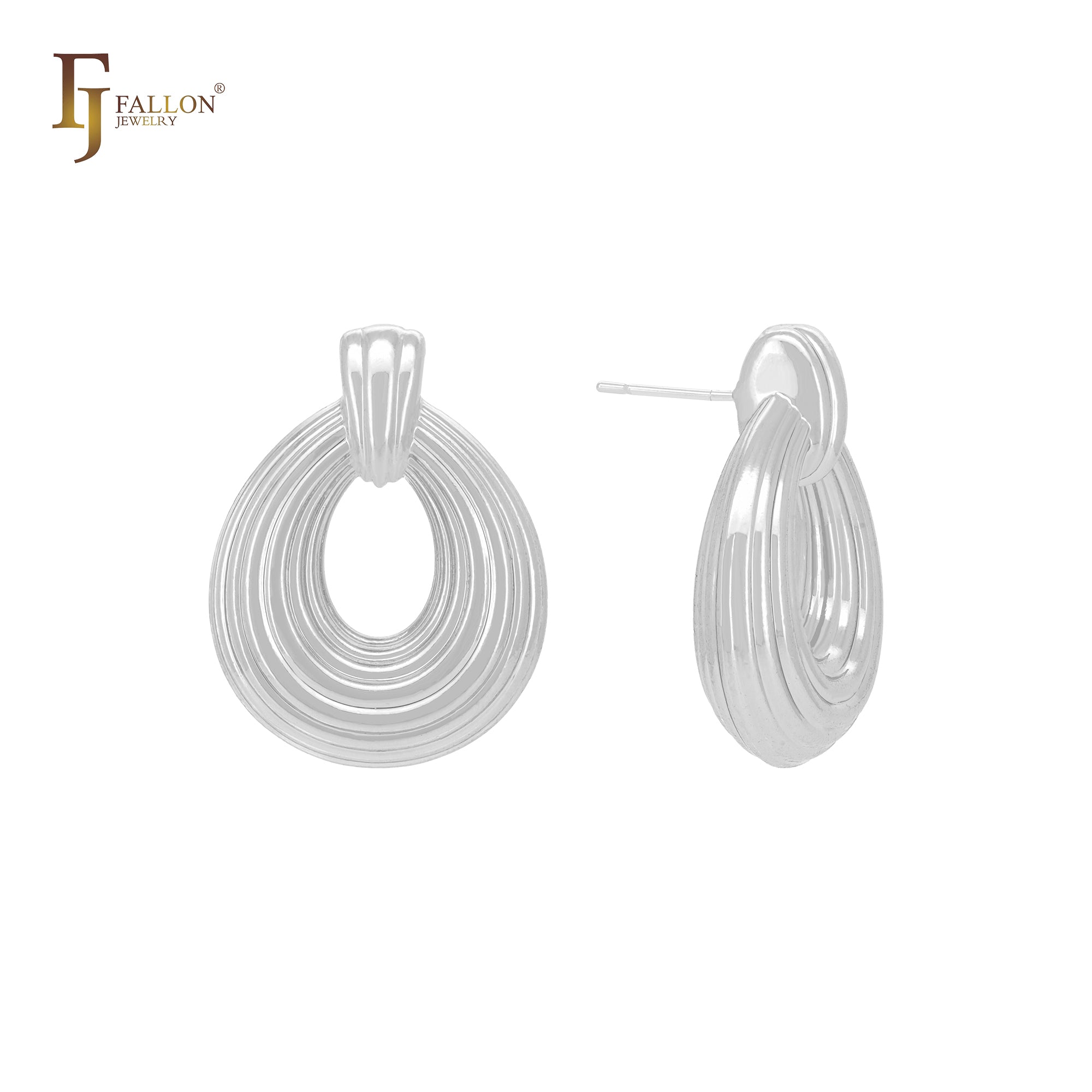 Parallel thousand threads 14K Gold, Rose Gold, White Gold Stud Earrings