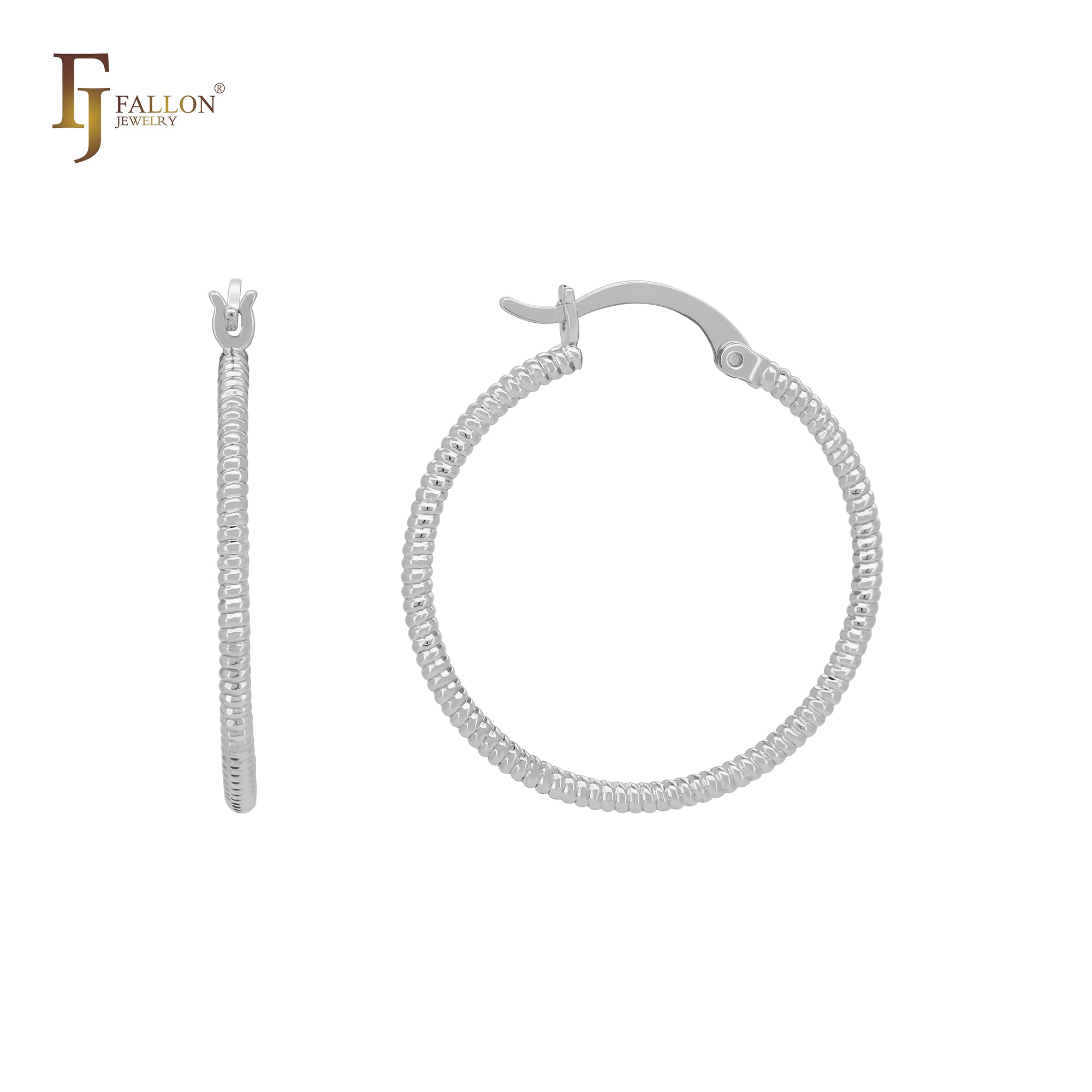 Snake bone textured minimalism elegant 14K Gold Hoop Earrings