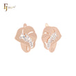 Overlapping rose petals Rose Gold two tone Clip-On Earrings