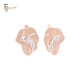 Overlapping rose petals Rose Gold two tone Clip-On Earrings