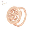 Flower Filigree circles of Rose Gold Fashion Rings