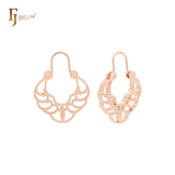 U shape filigree 14K Gold, Rose Gold, White Gold wire hook Earrings