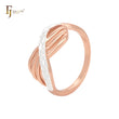 Elegant twisted bonded ribbon Rose Gold two tone Fashion Rings