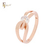 Interlocking knot of 8 Rose Gold two tone Fashion Rings