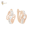 Twisted spinning flower Rose Gold two tone Clip-On Earrings