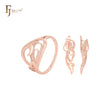 Elegant twsited Filigree Rose Gold Jewelry Set with Rings