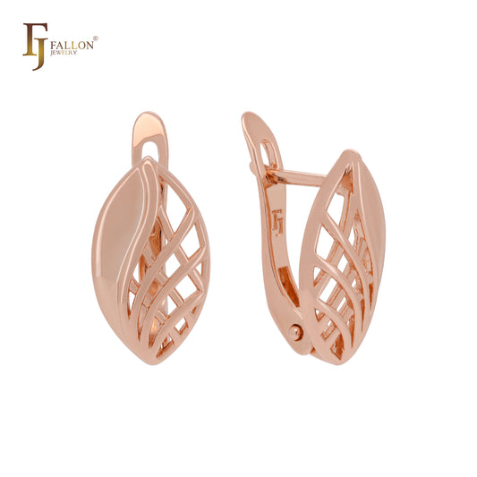 Meshy Marquise shaped Rose Gold Clip-On Earrings