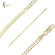 Flat curb link 14K Gold Men's ID Bracelets