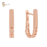 Cuban chain link designed Rose Gold Clip-On Earrings