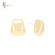 Glossy geometric bell shaped 14K Gold, Rose Gold, White Gold Stud Earrings