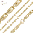 Chevron textured wheat lock 14K Gold fancy link chains