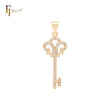 Sheepshead shaped cluster white CZs 14K Gold Key pendant