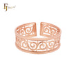 Hollow Squared Filigree open resizable beads 585 Rose Gold Bangle