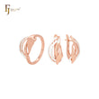 Interlocking Ribbons Rose Gold two tone Jewelry Set with Rings