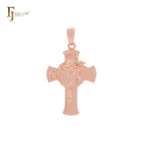 Jesus's Portrait 14K Gold, Rose Gold Cross Pendant