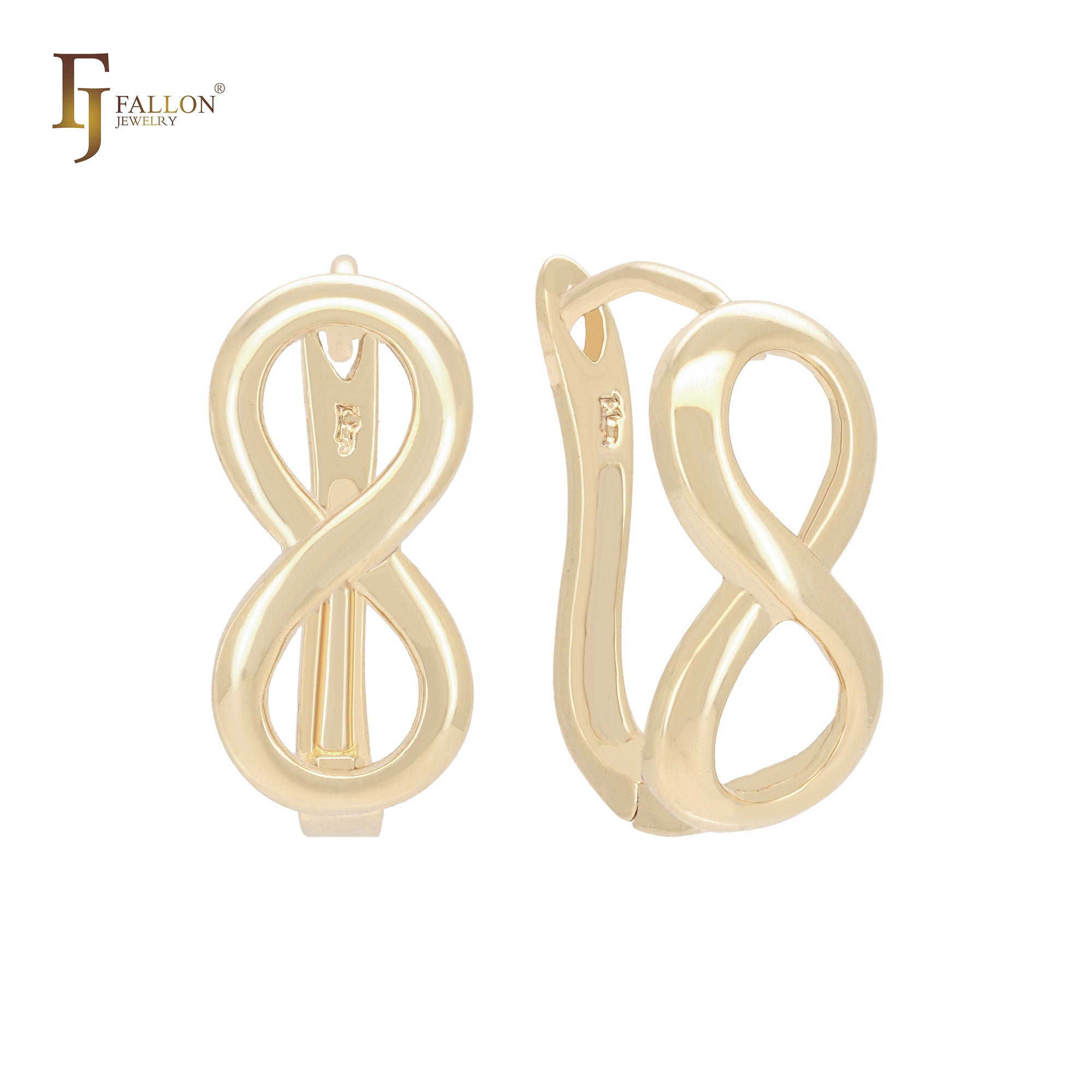 Infinity eight sign Rose Gold, 14K Gold Clip-On Earrings