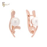 Elegant pearl Rose Gold Clip-On Earrings