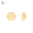 Hexadral geometric drill shaped 14K Gold, Rose Gold, White Gold Stud Earrings