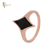 Painted black rhombus Star Rose Gold Fashion Rings