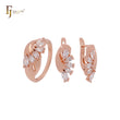 Luxurious cluster marquise olive yellow or white CZs Rose Gold Jewelry Set with Rings