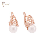 Fruitful filigree Pearl Rose Gold Clip-On Earrings