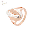 Double Oval crossing Rounded geometric Rose Gold two tone Fashion Rings