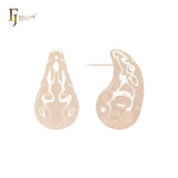 Nugget twisted teardrop geometric 14K Gold, Rose Gold, White Gold Stud Earrings