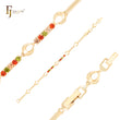 Crescent cluster colorful CZs 14K Gold Bracelets