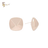 Chunky rounded pyramid shaped 14K Gold, Rose Gold, White Gold Stud Earrings