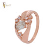 Luxurious white, emerald or coffee CZs Rose Gold Fashion Rings