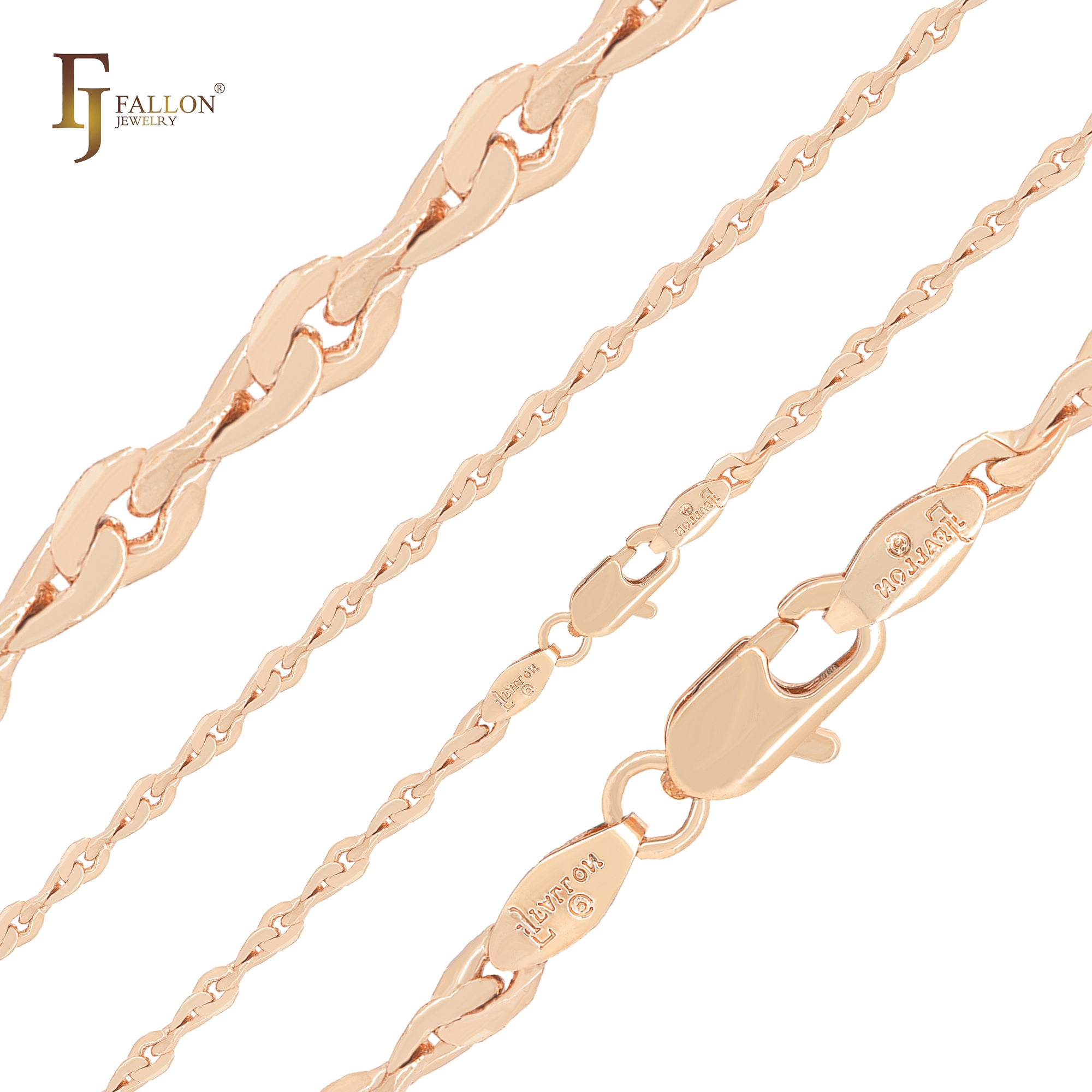 Teardop cable alternative link Rose Gold fancy link Chains