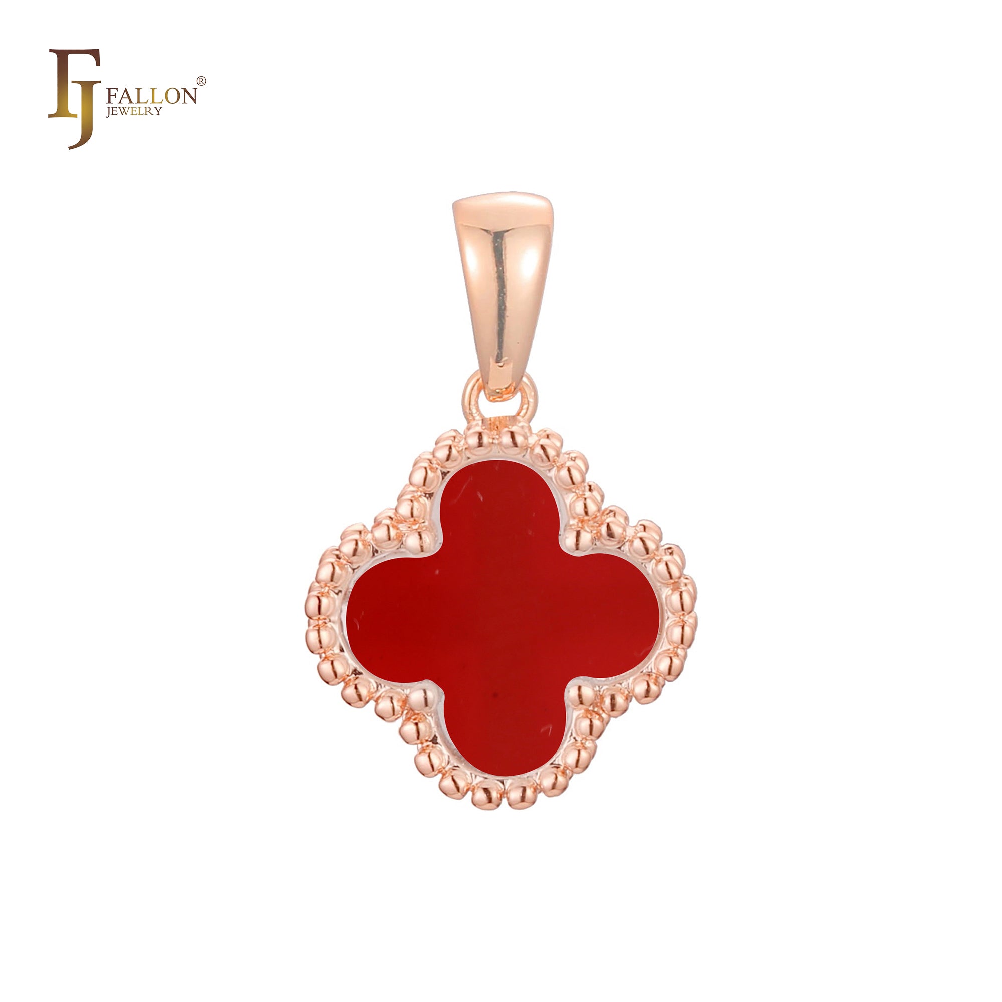 Lucky colorful Clover Rose Gold, 14K Gold, white Gold pendant