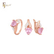 Triangular pinky solitaire CZ with white CZs Rose Gold Jewelry Set with Rings