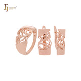 Filigree Rose gold fashion jewelry Set with rings