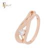 Twisted Ribbon on a white CZ Rose Gold Fashion Rings