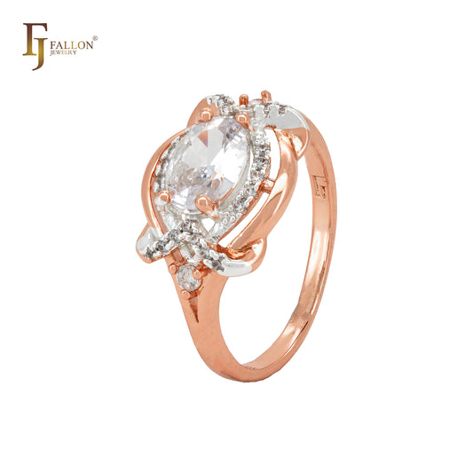 Luxurious interlocking CZs Rose Gold Fashion Rings