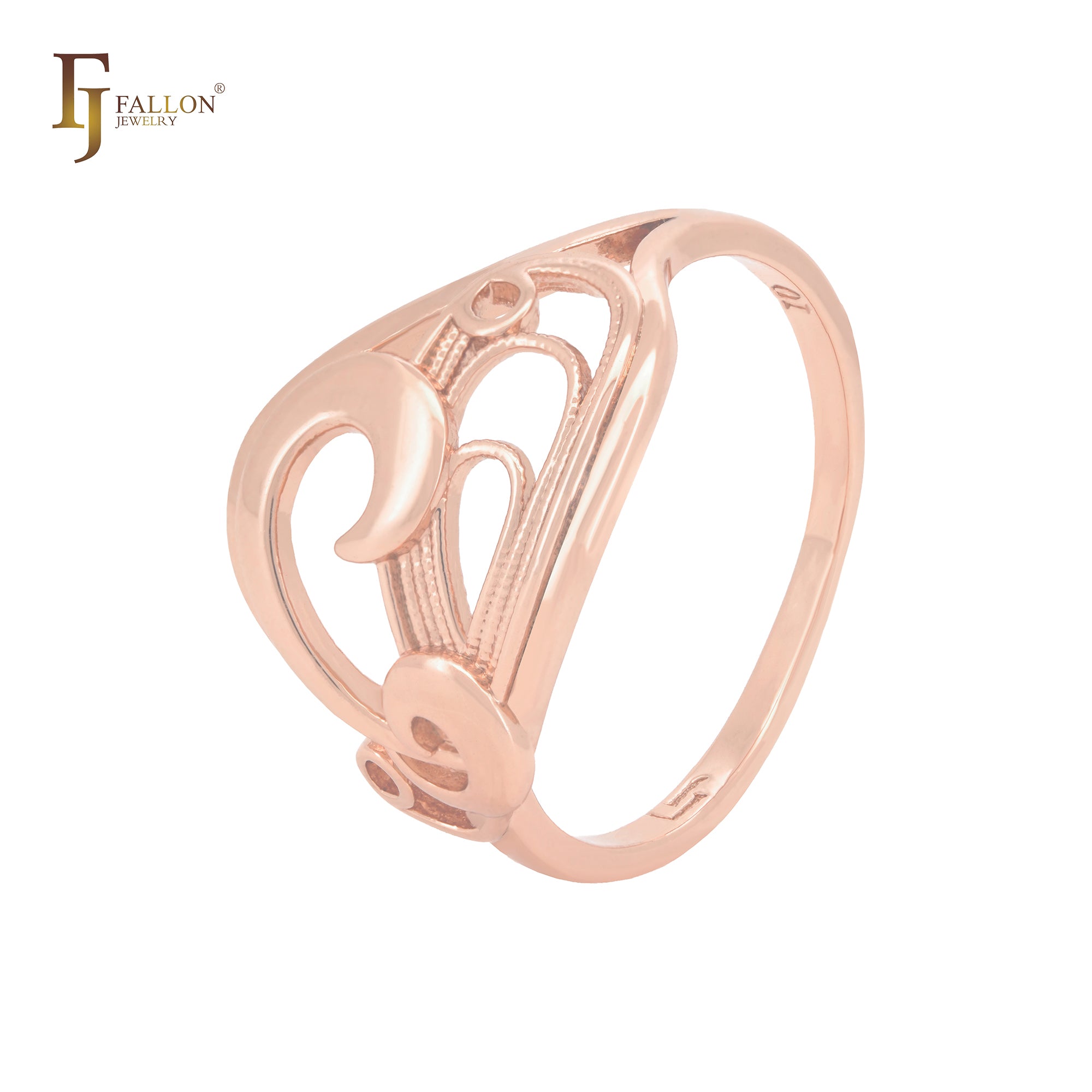 Elegant twsited Filigree Rose Gold Fashion Rings