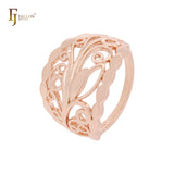 Marquise and filigree embraced Rose Gold Fashion Rings