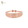 Filigree open resizable beads 585 Rose Gold Bangle