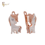 Little pony horse cuty Rose Gold two tone Child Earrings