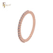 Thousand white CZs cluster Rose Gold eternity wedding band rings