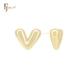 Glossy rounded shaped of V 14K Gold, Rose Gold, White Gold Stud Earrings