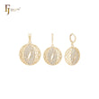 Semisphere cage of filigree and white CZs 14K Gold Jewelry Set with Pendant