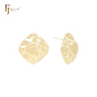 Oval nugget shaped 14K Gold, Rose Gold, White Gold Stud Earrings