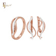 Twisted bonds Rose Gold two tone Fashion Jewelry Set with Rings