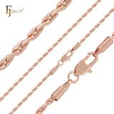 Oval teardrop hollow fancy link Rose Gold chains