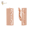 Oblong half filigree Rose Gold Clip-On Earrings