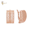 Triangular mesh net shaped Rose Gold Clip-On Earrings